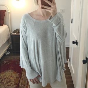 Free People Beach Oversized Soft French Terry Towel Sweatshirt Long Sleeves